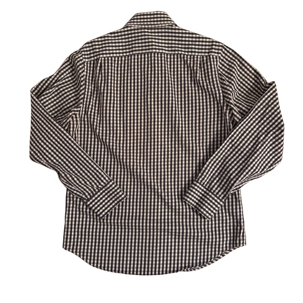 Vintage 2000’s Club Monaco Men's Black and White Checkered Shirt